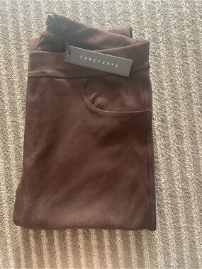 Sanctuary Deep Brown Faux-Suede Pants